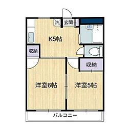 モンシャトー石神井成和 2Kの間取図画像
