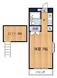 ヴィラ・アベニュ 1Kの間取図画像