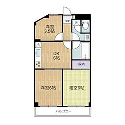 豊玉永谷マンション 3DKの間取図画像