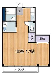 コーポラスエコー ワンルームの間取図画像