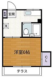 サクラビア関 1階1Kの間取り
