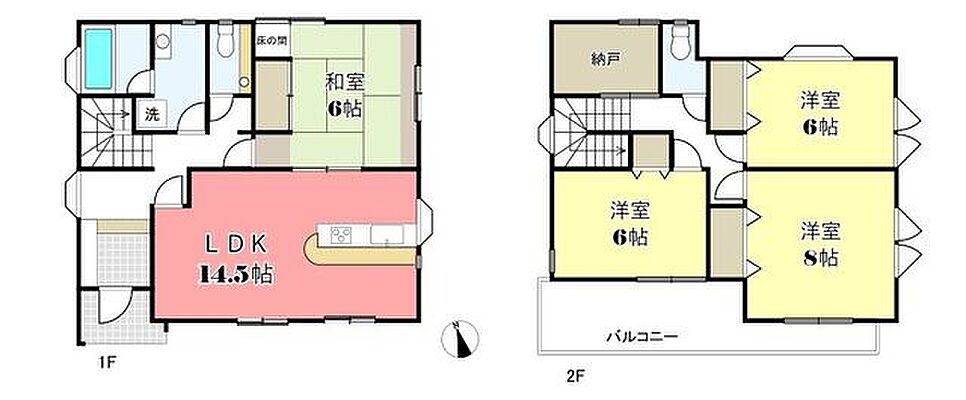 間取り 中古戸建　四日市市大字日永