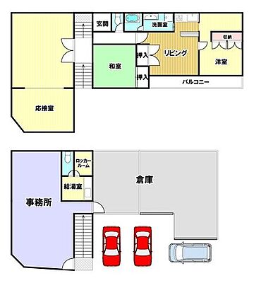 間取り 中古事務所兼住居　四日市市十七軒町