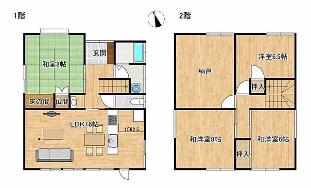 間取り 加賀市大聖寺三ツ町錦城ケ丘130-7