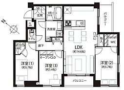 ネオハイツ楠町 3LDKの間取図画像