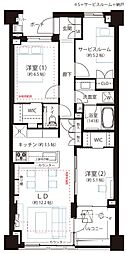 クレヴィア新宿中落合EAST 2SLDKの間取図画像