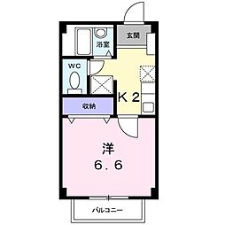 YUハイツ 1Kの間取図画像
