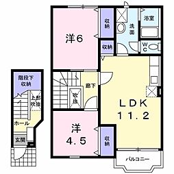 フォレスタ　Ａ 2階2LDKの間取り