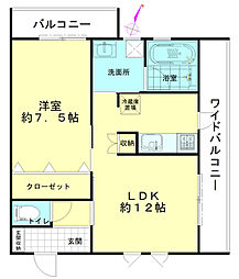 エイトピュア汐見台 1LDKの間取図画像