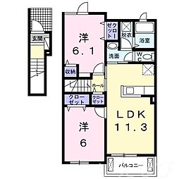 ハーモニー・ガーデン1 2LDKの間取図画像
