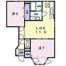 ファミール彦崎 2LDKの間取図画像