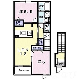 メゾンエトワール 2LDKの間取図画像