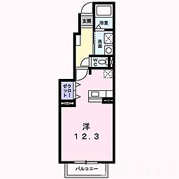 アンジュB棟 ワンルームの間取図画像