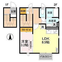 ローズ B 2階/-