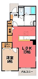 ヴェルデ1 1LDKの間取図画像