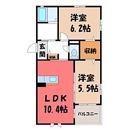 JR両毛線 国定駅 徒歩33分 2階/-