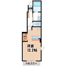 サンセールメゾン 1Kの間取図画像