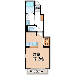 ナッツベリーハウスA ワンルームの間取図画像