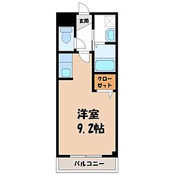 グロウステイト・W ワンルームの間取図画像