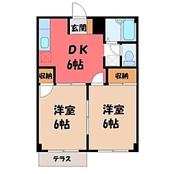 パークサイドP1 2DKの間取図画像