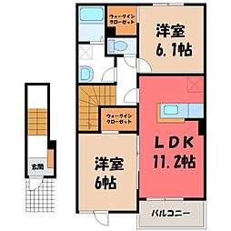ブロッサムガーデン 2LDKの間取図画像
