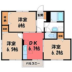 アンソレイエA 3DKの間取図画像