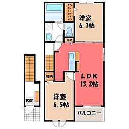 パラッツオ A 2階2LDKの間取り