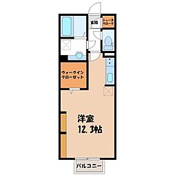 昭和町ソレイユ ワンルームの間取図画像