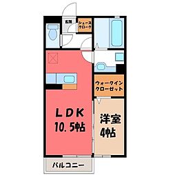 クレール・シエル 1LDKの間取図画像