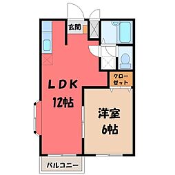 ホワイトハウス21 1LDKの間取図画像