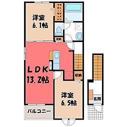 ハーモニー カーサ 2LDKの間取図画像