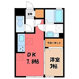 セプトガーデン元総社 1DKの間取図画像
