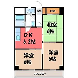 伊勢崎ヴィレッヂ 3DKの間取図画像