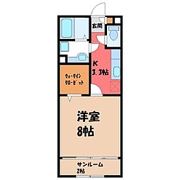 ルビーD 1Kの間取図画像