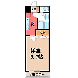 リバージュ 1Kの間取図画像