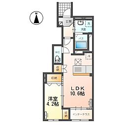 ヴァーチュアス I 1LDKの間取図画像