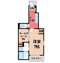 ジョニーズガーデン 1SKの間取図画像