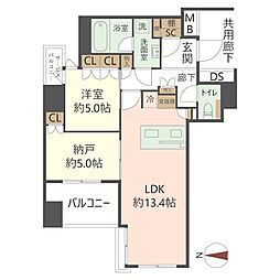 プレミスト京都五条 1SLDKの間取図画像