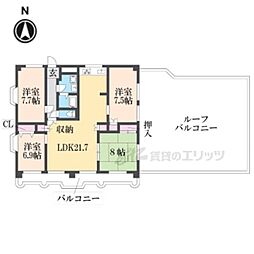 エルベコート東園田 4LDKの間取図画像