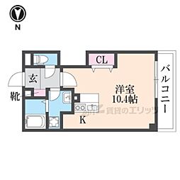 クイーンズコート伊丹西台 1LDKの間取図画像
