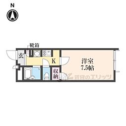 レオパレス近松2 1Kの間取図画像