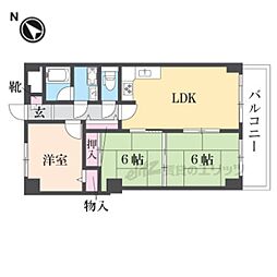 インペリアル花屋敷 3LDKの間取図画像
