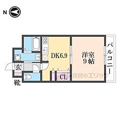 プロヴァンス 1DKの間取図画像