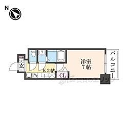 ファーストフィオーレ尼崎グランウエスト 1Kの間取図画像