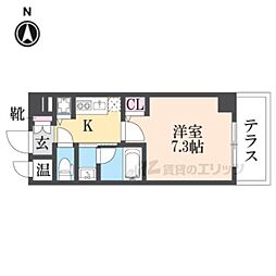 ラフォルテ南塚口 1Kの間取図画像