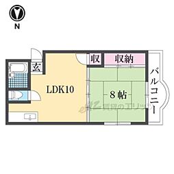 プレアール伊丹野間 1DKの間取図画像