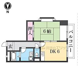 アースマンション 3階1DKの間取り