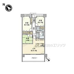 ワコーレ伊丹安堂寺レジデンス 6階3LDKの間取り