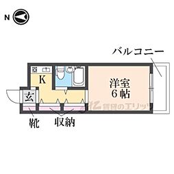 阪急神戸本線 武庫之荘駅 徒歩7分の賃貸マンション 3階1Kの間取り