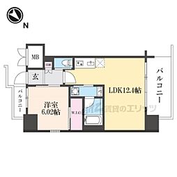 JR片町線(学研都市線) 放出駅 徒歩9分の賃貸マンション 7階1LDKの間取り